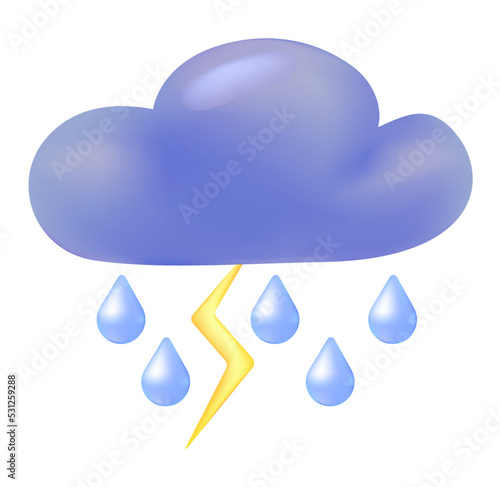3d Vector thunderstorm