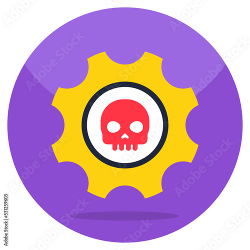Colored design icon of setting hacking 