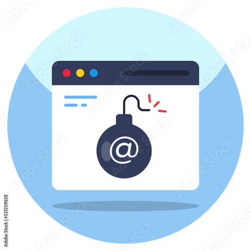 Modern design icon of cyber bomb