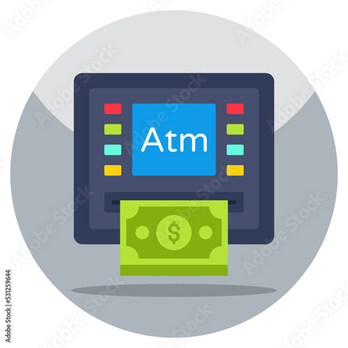 Flat design icon of financial withdrawal 