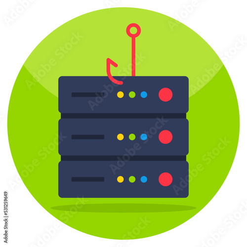 Modern design icon of server phishing 