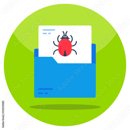 A unique design icon of infected folder 