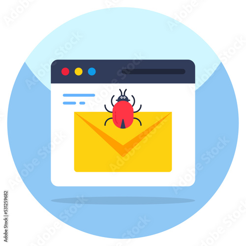 A unique design icon of infected mail