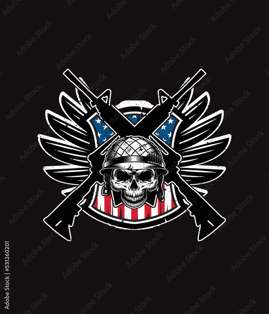 Fototapeta premium Awesome american veteran army Us veteran t-shirt, us veteran shirt, us veteran graphic t-shirt