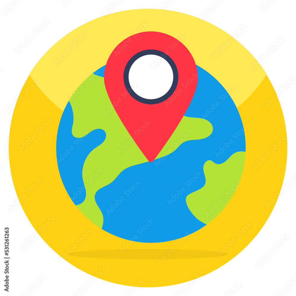An icon design of global location 