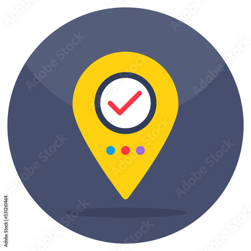 Editable design icon of verified location 