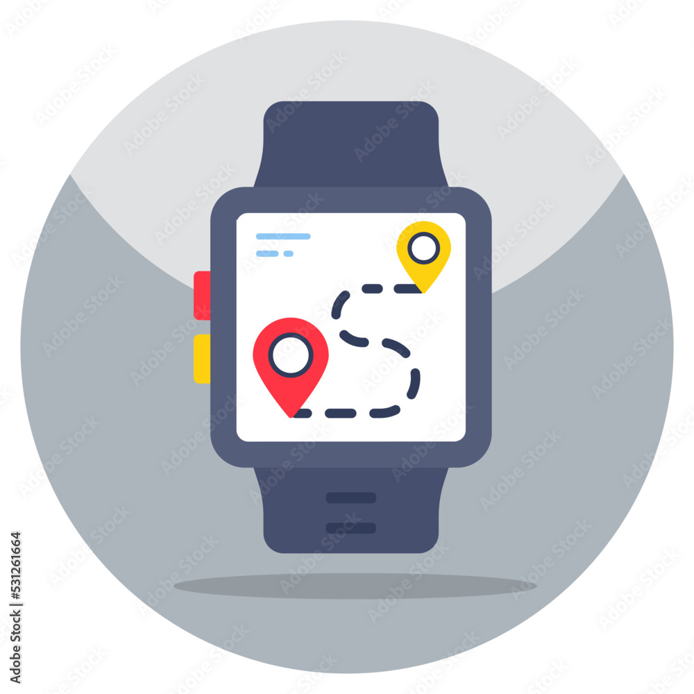 Modern design icon of smartwatch location Modern design icon of smartwatch location