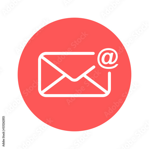 Outline email icon isolated on pink background. Open envelope pictogram. Graphic design icon vector badge email message send letter.