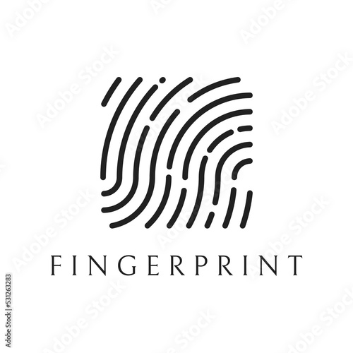 Modern human fingerprint vector logotype. Fingerprint for identity, business card, technology, digital.