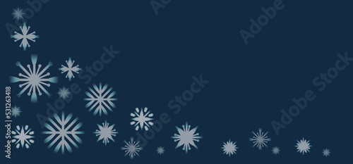Winter blue background with snowflakes in the corner