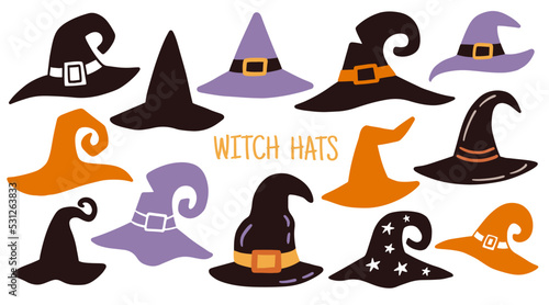 Different Cartoon Witch Hat Collection