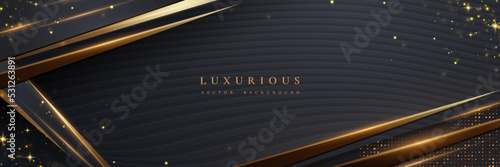 Abstract vector background with 3D style. elegant background with black and golden color.