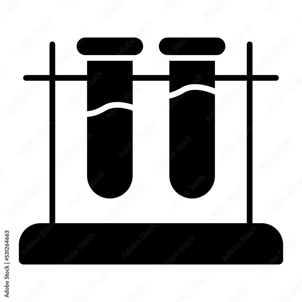 An editable design icon of test tubes stand An editable design icon of test tubes stand