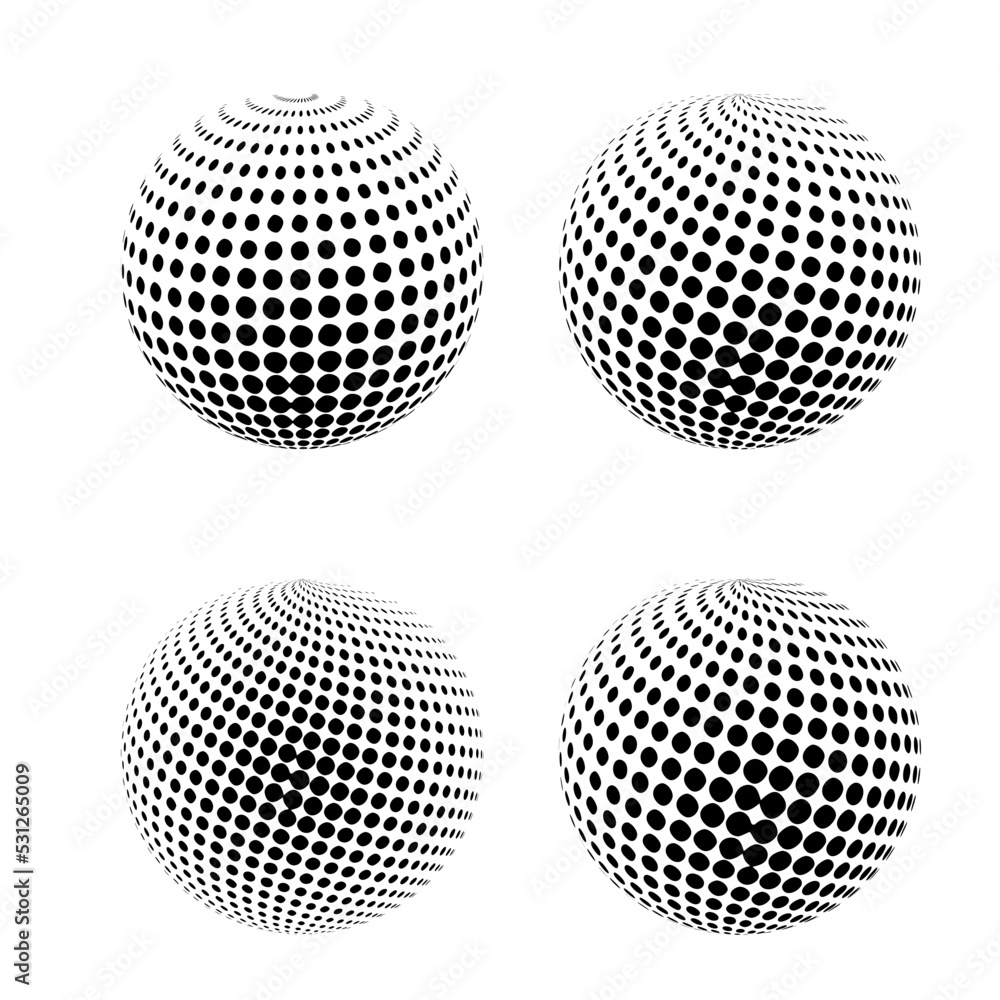 Abstract grunge halftone sphere globe textured background design vector