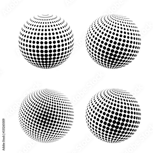 Abstract grunge halftone sphere globe textured background design vector © V_Arts