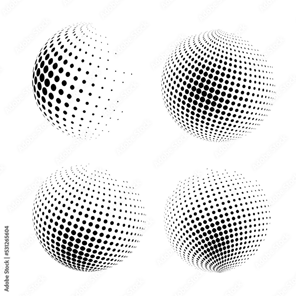 Abstract grunge halftone sphere globe textured background design vector