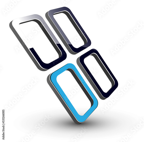 Logo - 3d glossy cubes, bla...