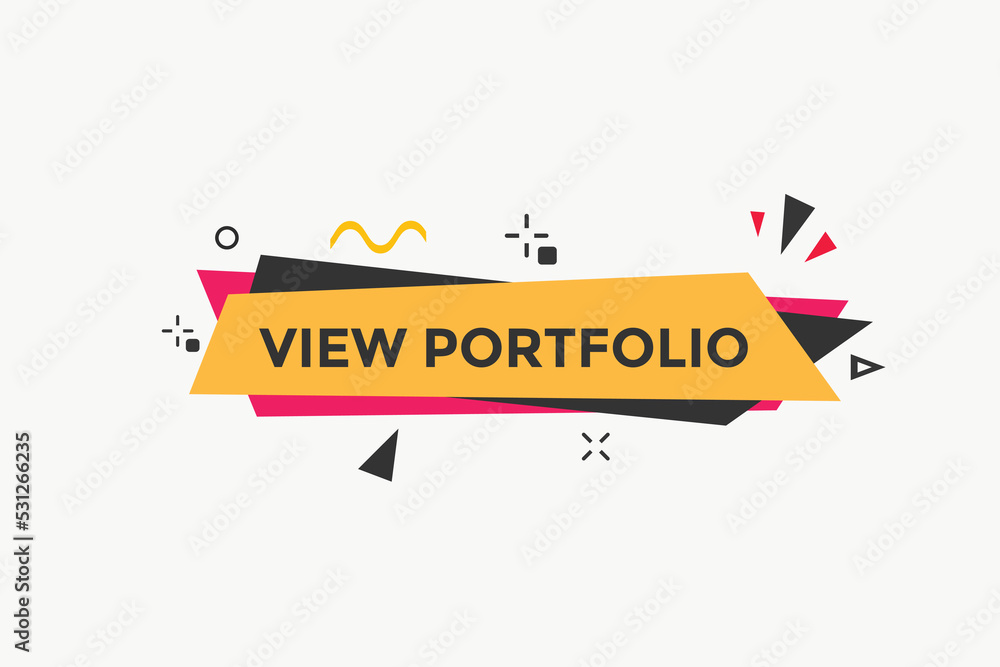 View portfolio button. speech bubble. View portfolio web banner template. Vector Illustration.
View portfolio button. speech bubble. View portfolio web banner template. Vector Illustration.