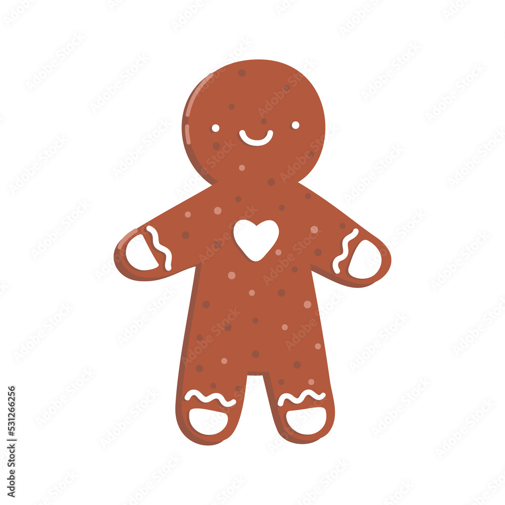 Obraz premium Gingerbread with glaze. The shape of a person.