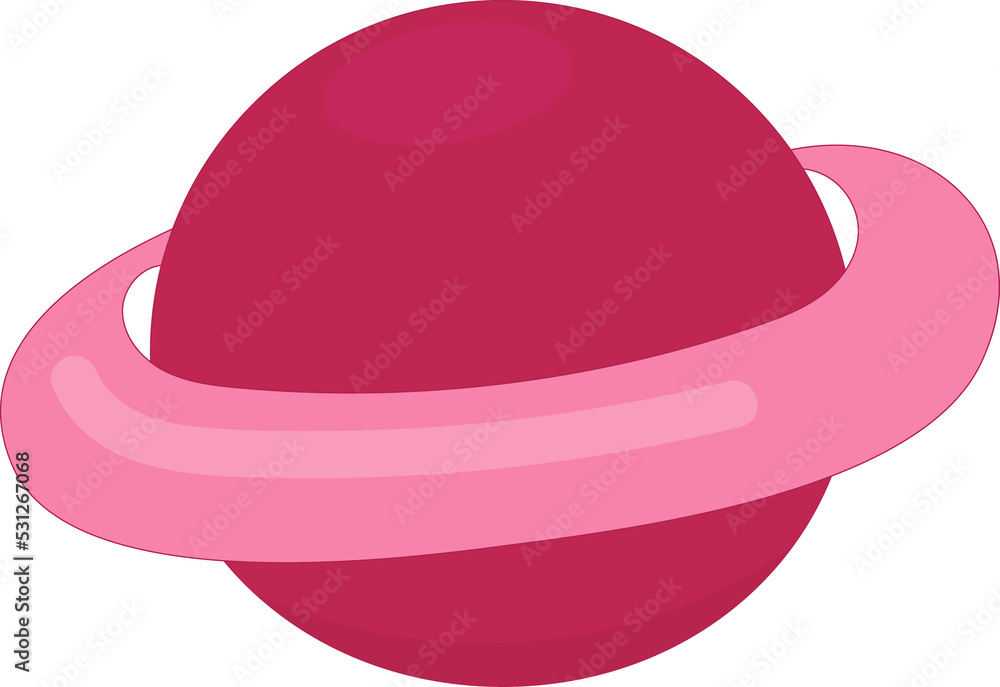 Cute Cartoon Saturn, Planet of Solar System. Kids Illustration Isolated on Transparent Background Cute Cartoon Saturn, Planet of Solar System. Kids Illustration Isolated on Transparent Background