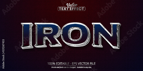 Silver text effect, editable metallic silver text style