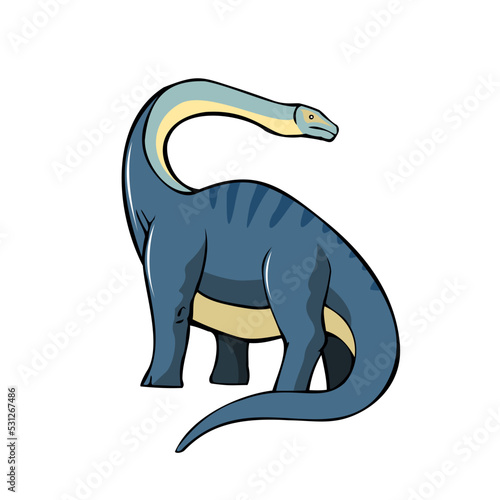 Dinosaur brachiosaurus isolated. Dino flat vector illustratoin.