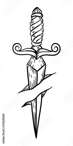 illustration vector knife weapon black and white