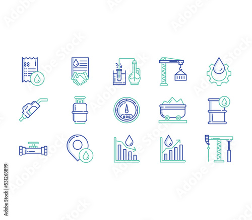 Oil Industry and petroleum icon set
