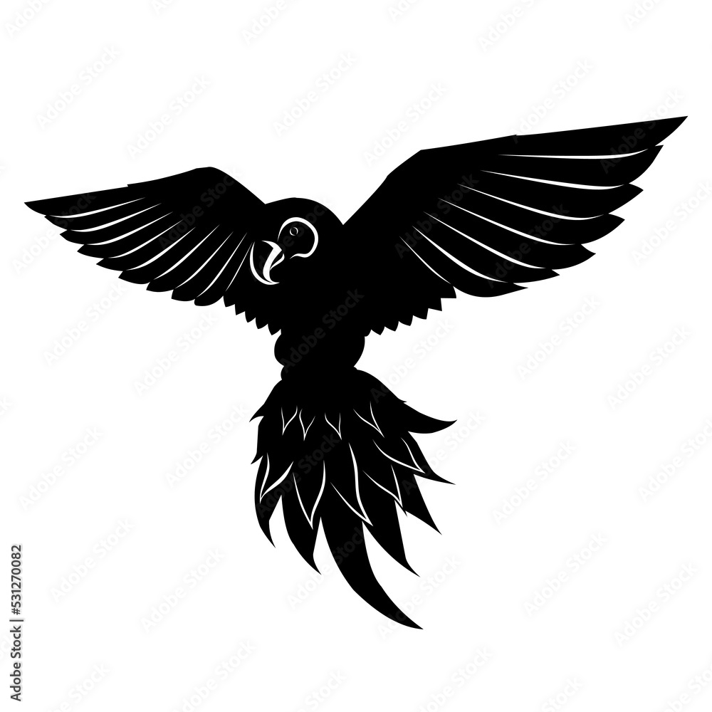 Fototapeta premium Phoenix bird silhouette vector image.