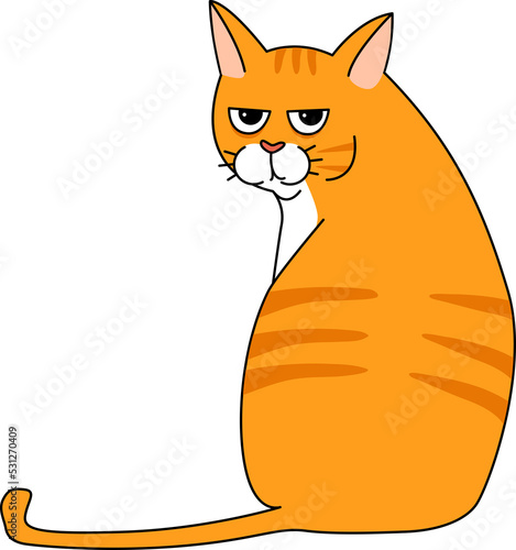 orange cat gesture pet animal cartoon clipart