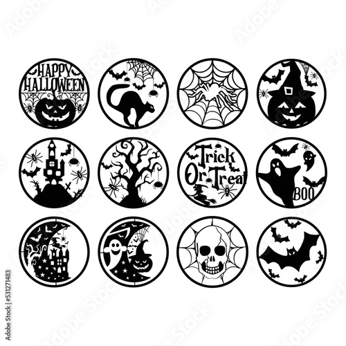 Halloween vector Door Hanger sign SVG Bundle