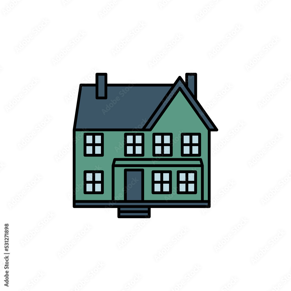 home building line icon on white background. Signs and symbols can be used for web, logo, mobile app, UI, UX