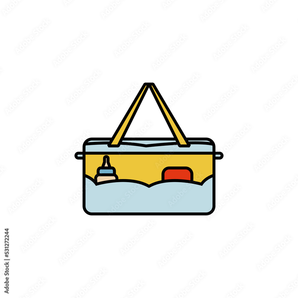 baby bag line icon on white background. Signs and symbols can be used for web, logo, mobile app, UI, UX baby bag line icon on white background. Signs and symbols can be used for web, logo, mobile app, UI, UX