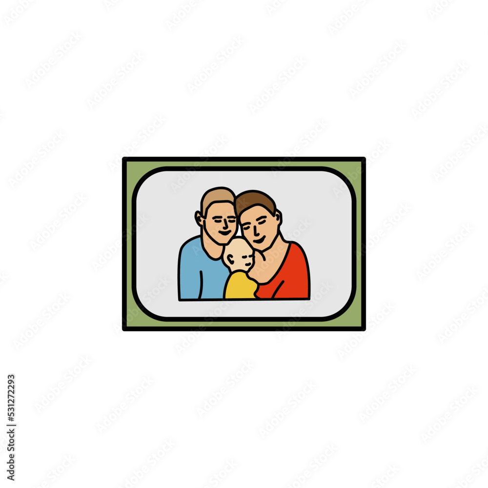 picture, family line icon on white background. Signs and symbols can be used for web, logo, mobile app, UI, UX