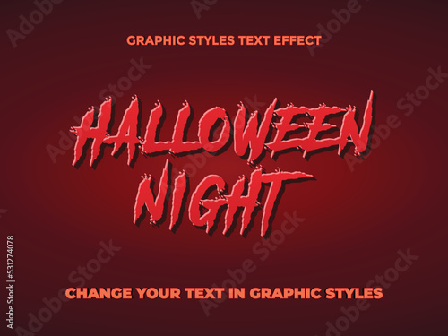 HALLOWEEN NIGHT HORROR GRAPHIC STYLES TEXT EFFECT
