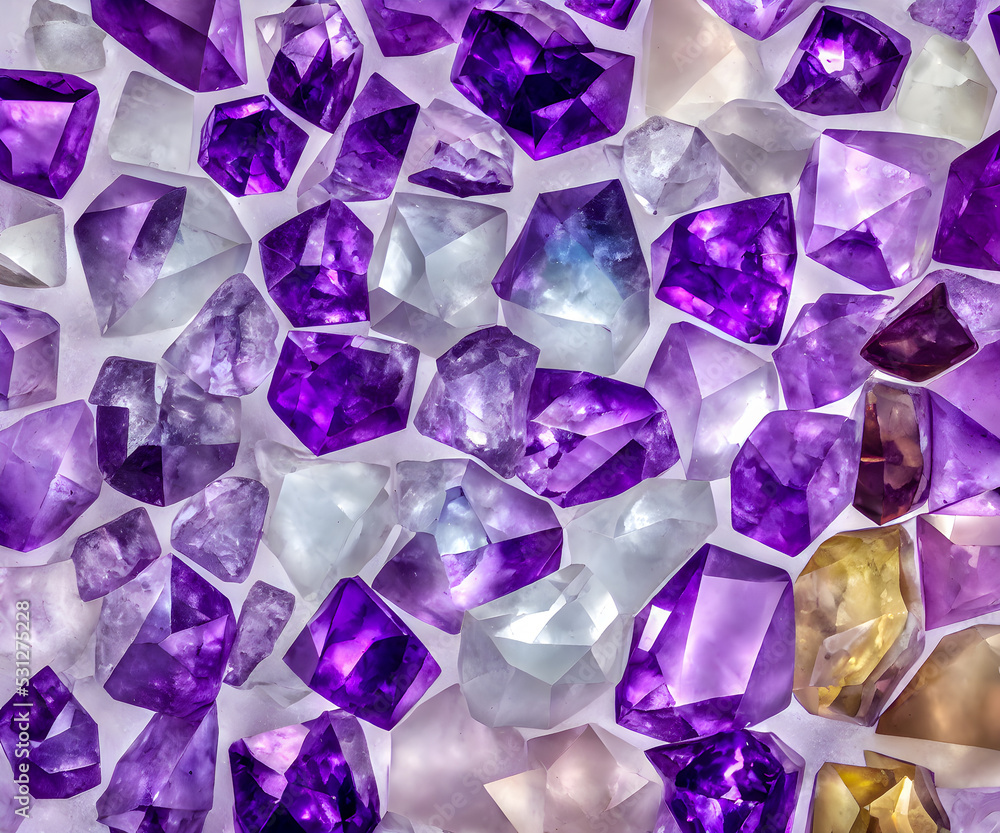 Purple background with natural crystals. 3D. Abstract Purple background with natural crystals. 3D. Abstract