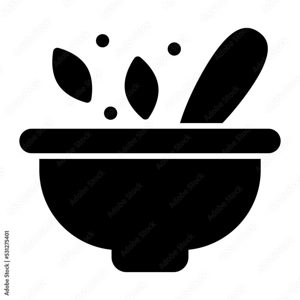 Modern design icon of pestle mortar Modern design icon of pestle mortar