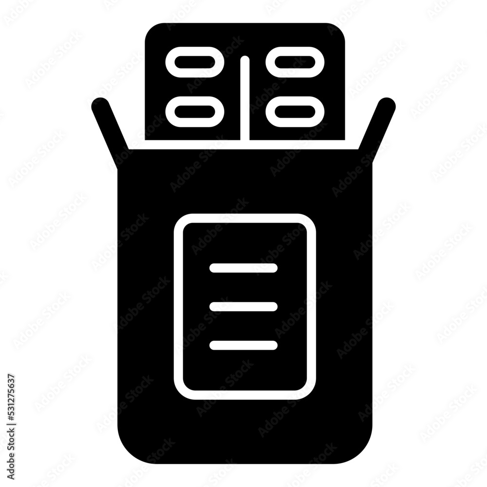 An editable design icon of pills packet An editable design icon of pills packet