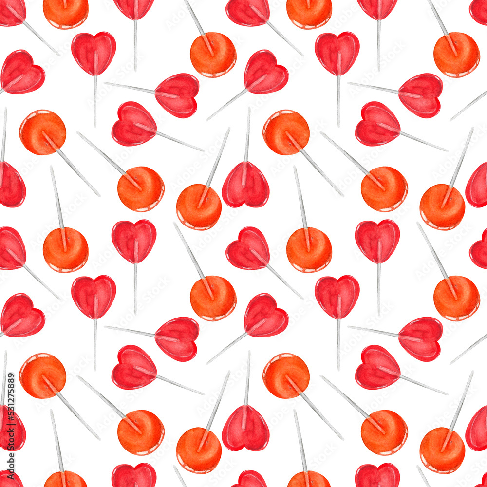 lollipops round and heart shaped watercolor isolated on white background lollipops round and heart shaped watercolor isolated on white background