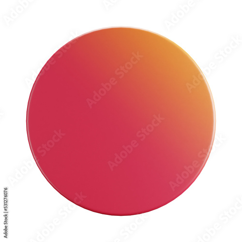Free Download 3D cartoon user interface illustration of a perfect circle icon on an isolated background. With studio lighting and a gradient colourful texture. 3D rendering - GFXLoad