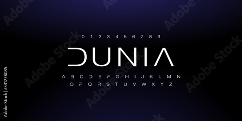 Abstract technology font and alphabet.Typography digital sci-fi concept. vector illustration
