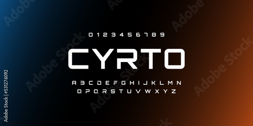 Abstract technology space font and alphabet. techno effect fonts designs. Typography digital sci-fi concept. vector illustration