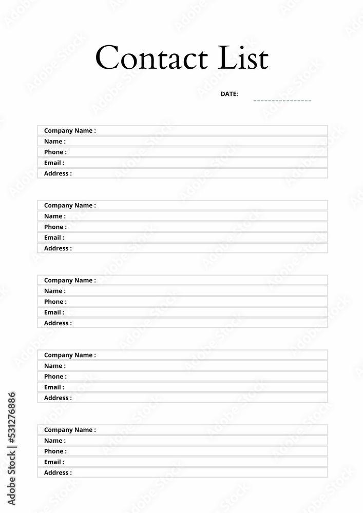 Contact list Contact list