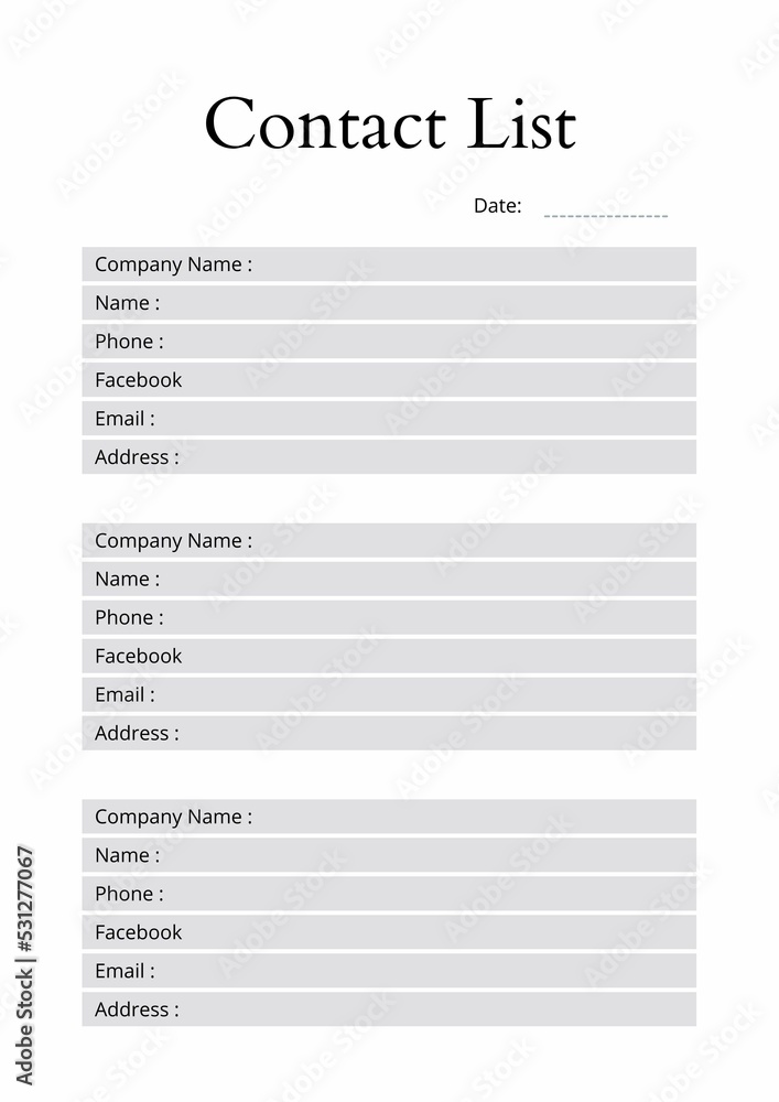 Contact list Contact list