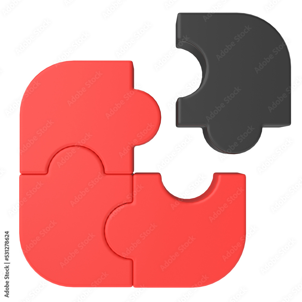 3D puzzle. 3D icon. 3D puzzle. 3D icon.
