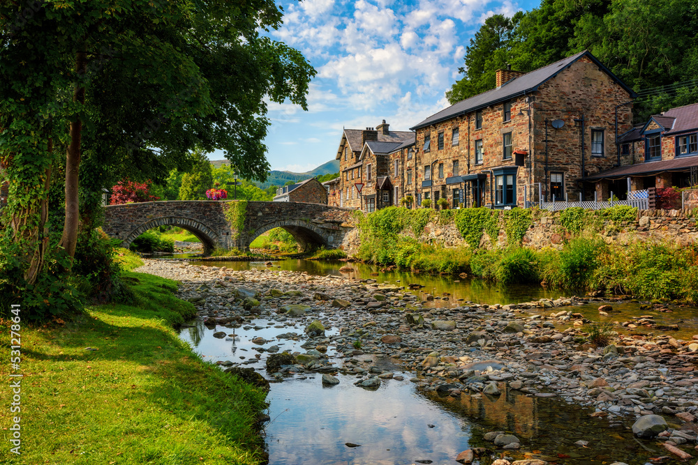 Beddgelert , a picturesque village in Snowdonia, Wales, United Kingdom