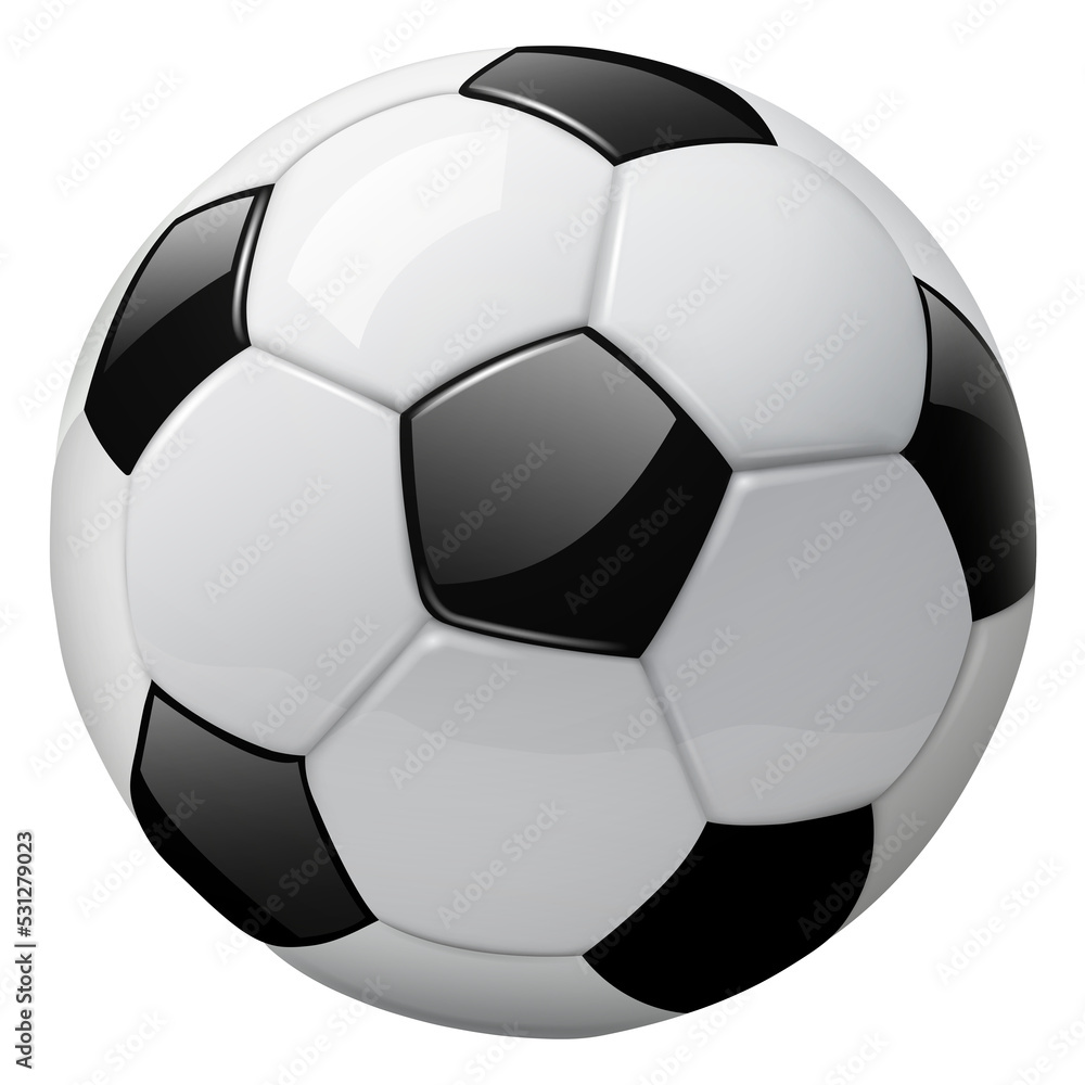 soccer ball 3D isolated  - obrazy, fototapety, plakaty 