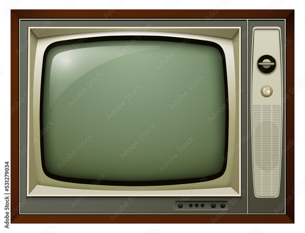 TV isolated, 3D vintage icon illustration.