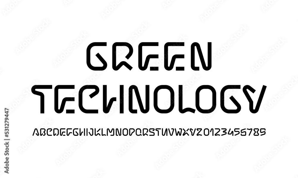 Technical high black font, condensed tall thin modern alphabet, trendy uppercase Latin letters from A to Z and Arab numbers from 0 to 9 for you designs, vector illustration 10EPS Technical high black font, condensed tall thin modern alphabet, trendy uppercase Latin letters from A to Z and Arab numbers from 0 to 9 for you designs, vector illustration 10EPS