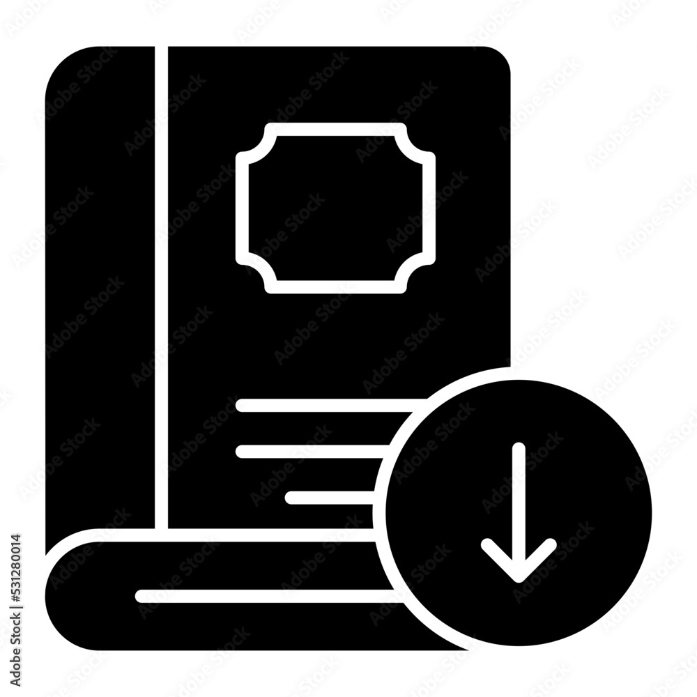 Book download icon, editable vector Book download icon, editable vector